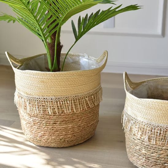Cache pot en osier | EdwinWickerPot™ - SC Jardin