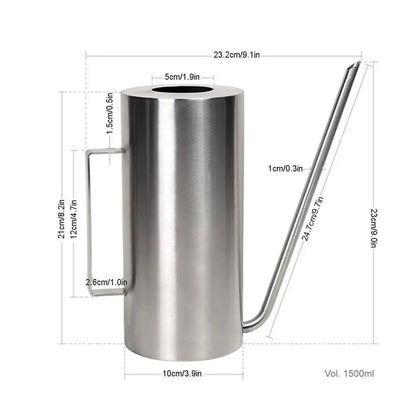 Petit arrosoir en métal pour plantes d'intérieur, arrosoir à long cou pour plantes d'intérieur, arrosage des fleurs, 1.5 L - SC Jardin