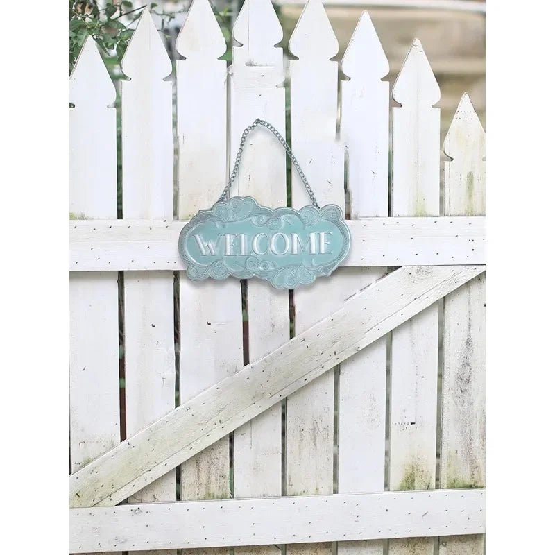 Plaque de porte | WelcomeWhiteandBlue™ - SC Jardin