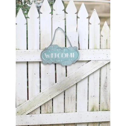 Plaque de porte | WelcomeWhiteandBlue™ - SC Jardin