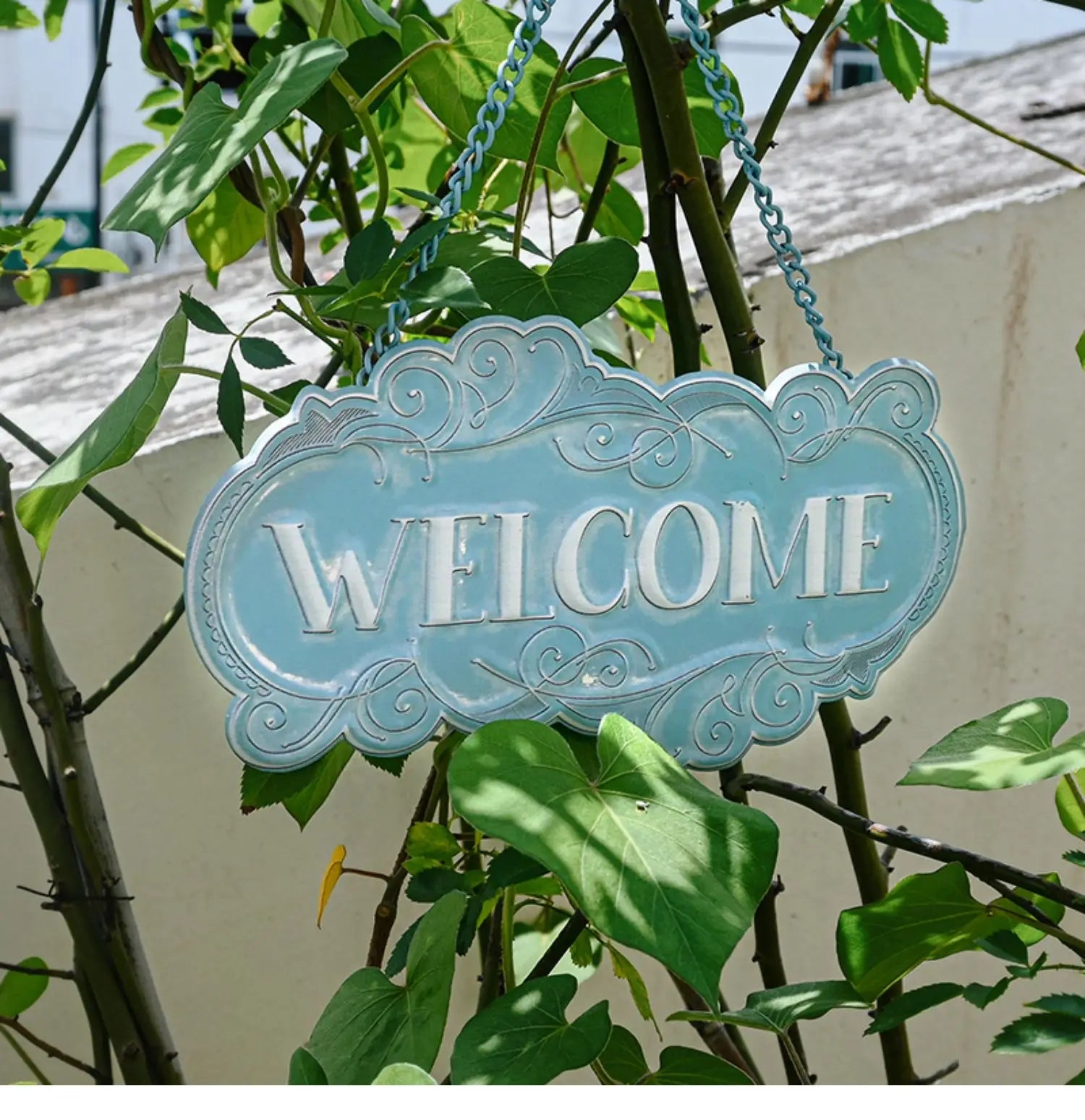 Plaque de porte | WelcomeWhiteandBlue™ - SC Jardin