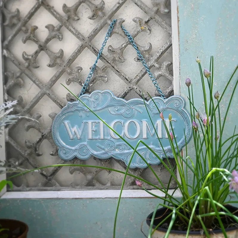 Plaque de porte | WelcomeWhiteandBlue™ - SC Jardin