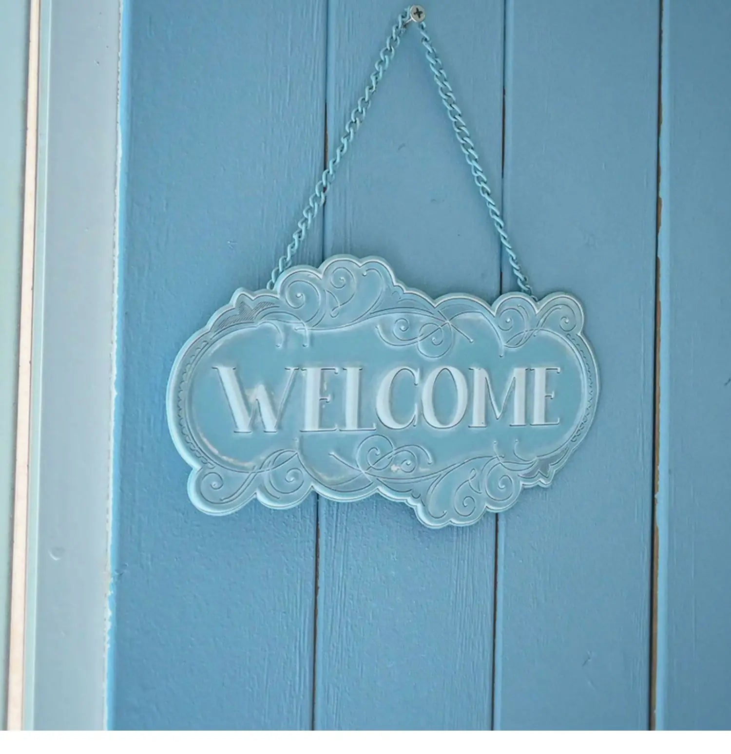 Plaque de porte | WelcomeWhiteandBlue™ - SC Jardin