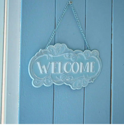 Plaque de porte | WelcomeWhiteandBlue™ - SC Jardin