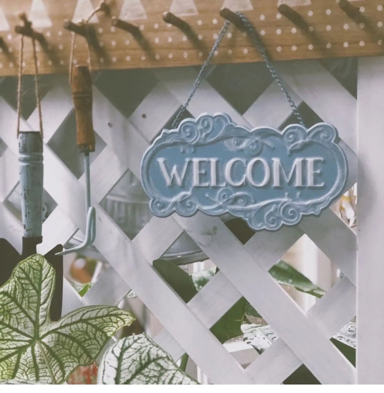 Plaque de porte | WelcomeWhiteandBlue™ - SC Jardin