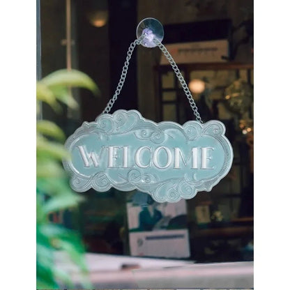 Plaque de porte | WelcomeWhiteandBlue™ - SC Jardin