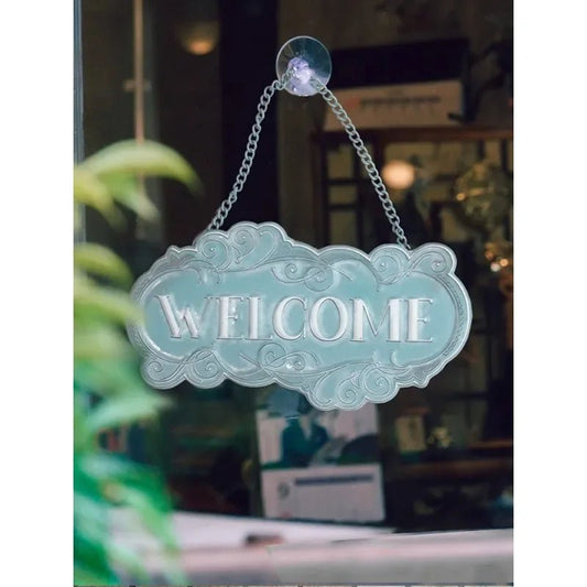 Plaque de porte | WelcomeWhiteandBlue™ - SC Jardin