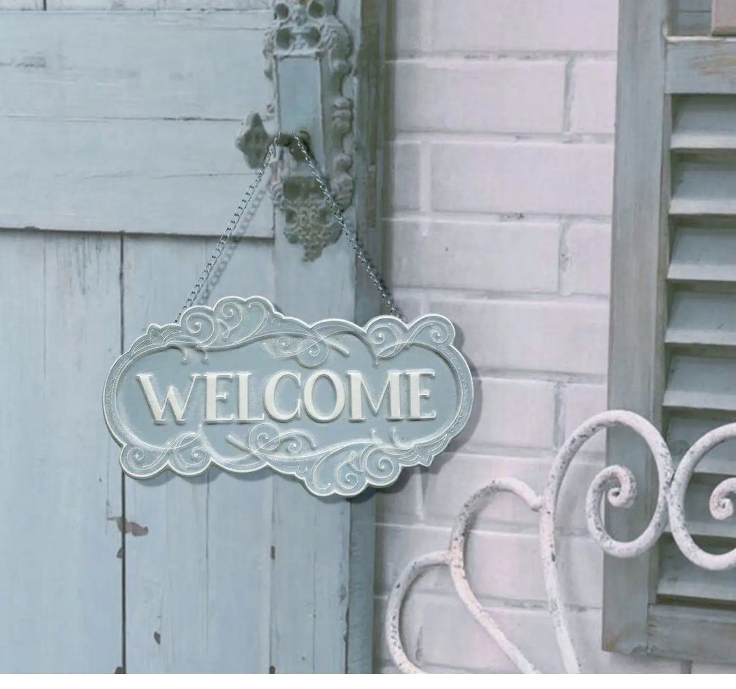 Plaque de porte | WelcomeWhiteandBlue™ - SC Jardin