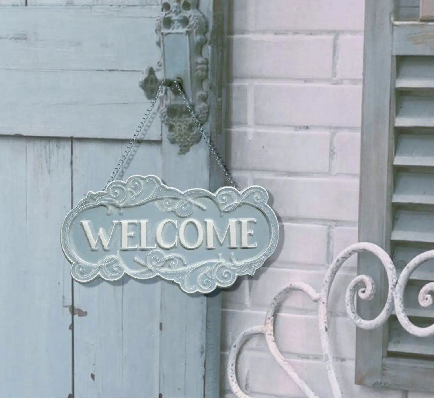 Plaque de porte | WelcomeWhiteandBlue™ - SC Jardin
