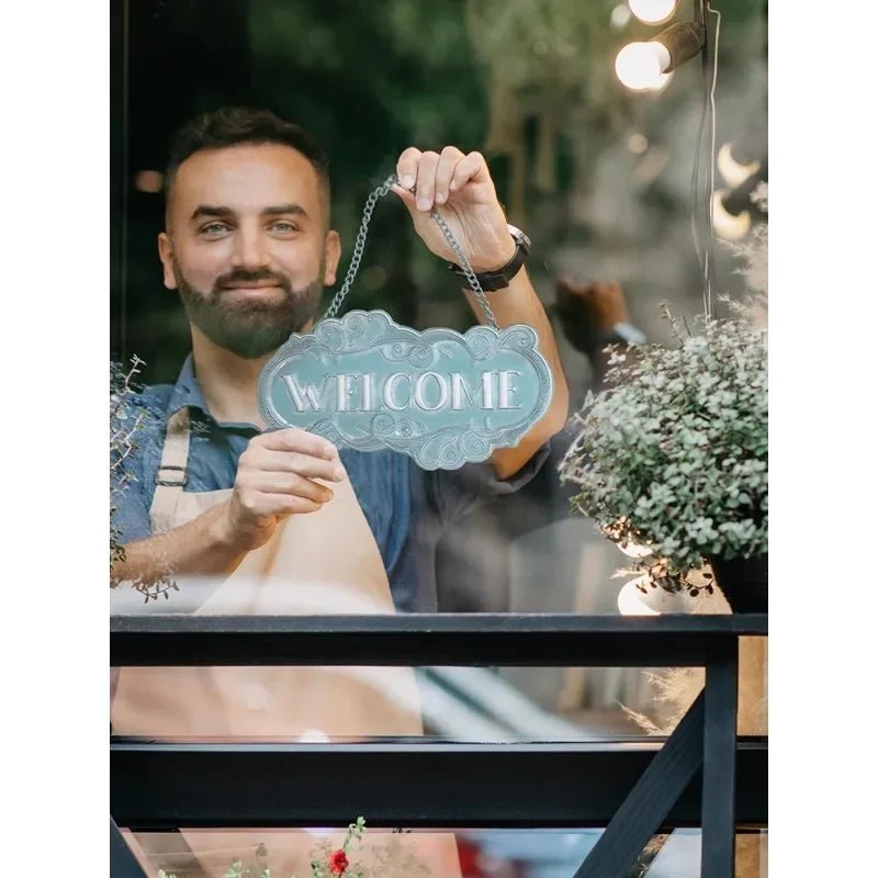 Plaque de porte | WelcomeWhiteandBlue™ - SC Jardin