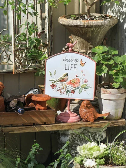 Plaque en métal | PinkBirdy™ - SC Jardin